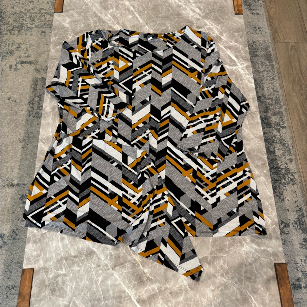 Alfani Asymmetrical Skirt in Black, White, and Gold